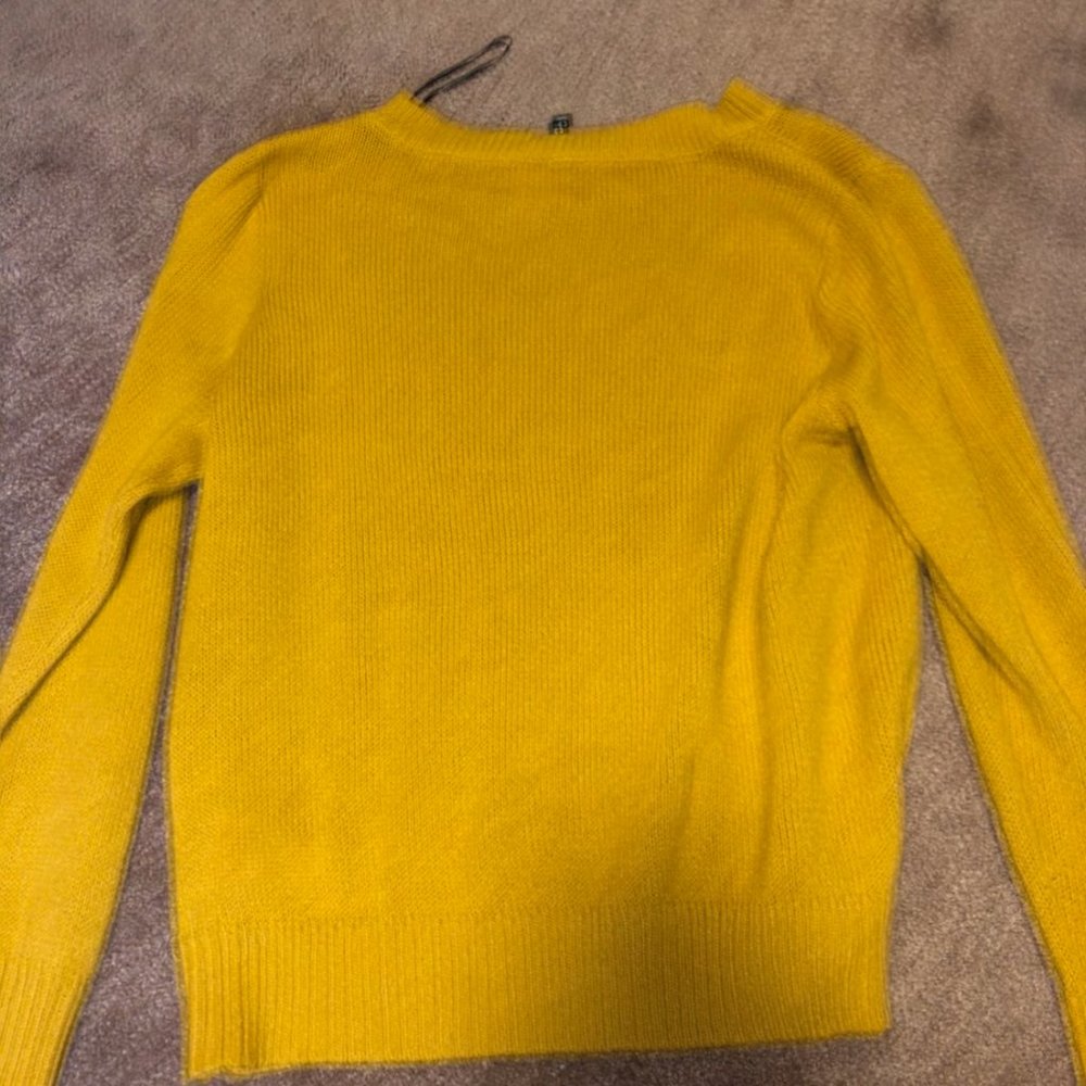 Divided mustard yellow sweater